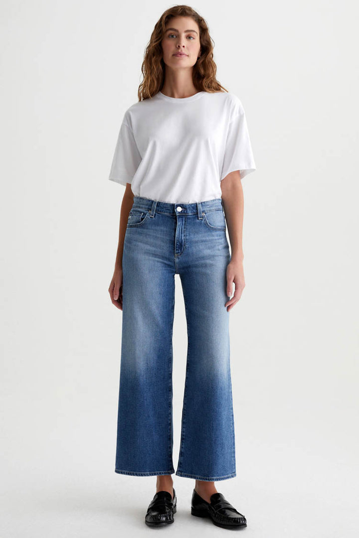 Saige Wide Leg Crop Jeans - Bell Canyon