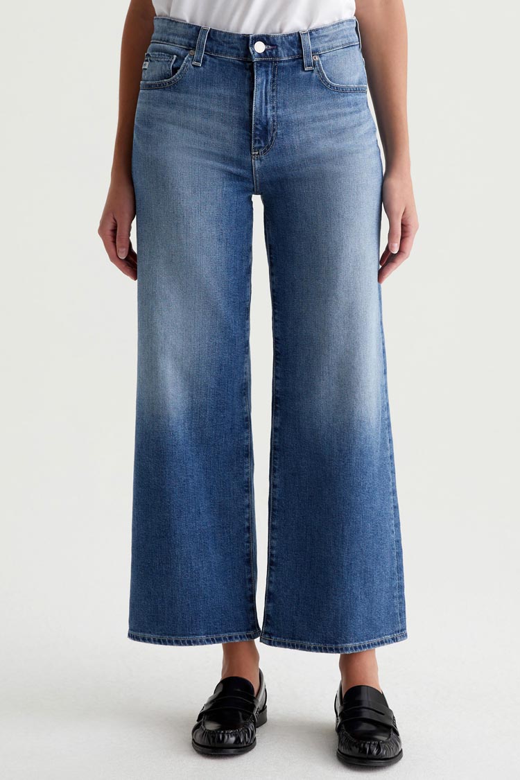 Saige Wide Leg Crop Jeans - Bell Canyon