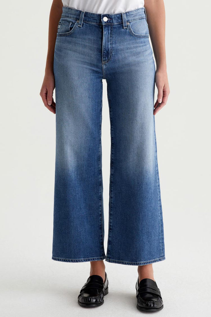 Saige Wide Leg Crop Jeans - Bell Canyon