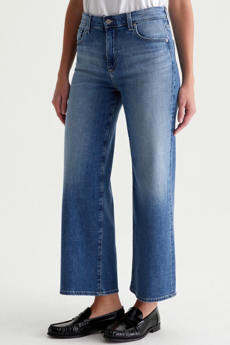 Saige Wide Leg Crop Jeans - Bell Canyon