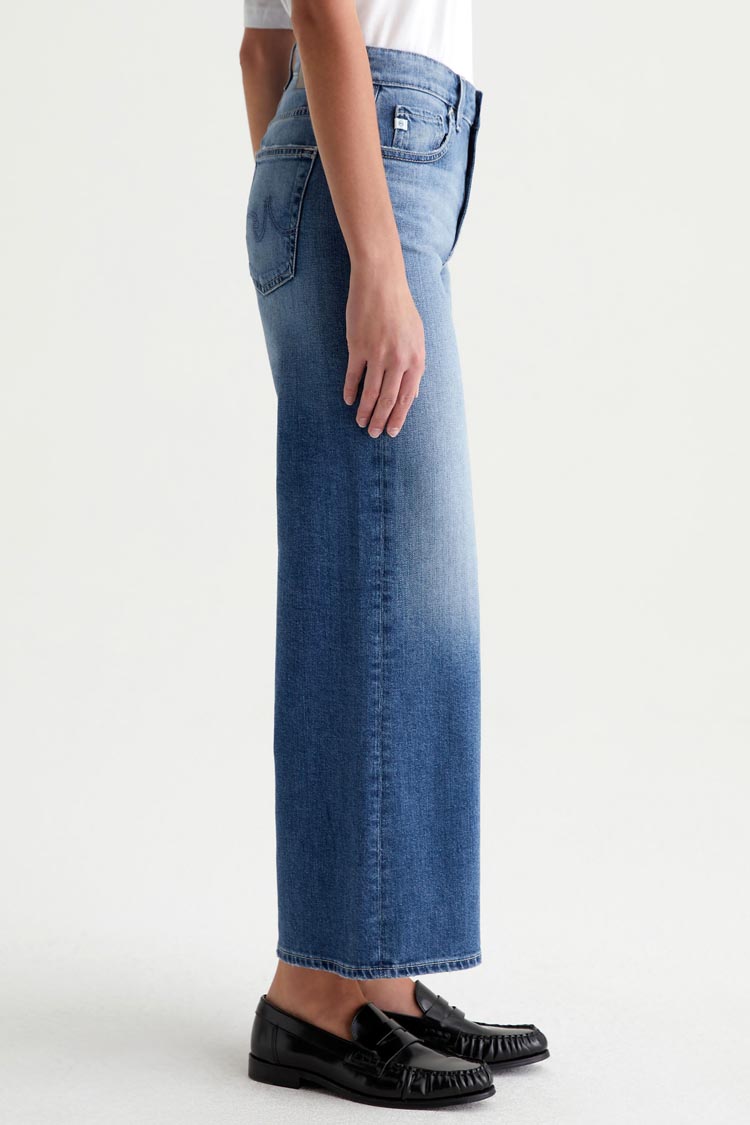Saige Wide Leg Crop Jeans - Bell Canyon