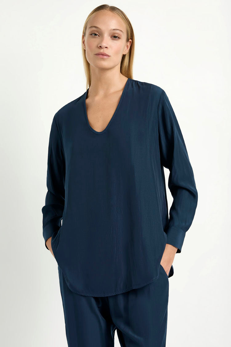 Slide Blouse in Navy