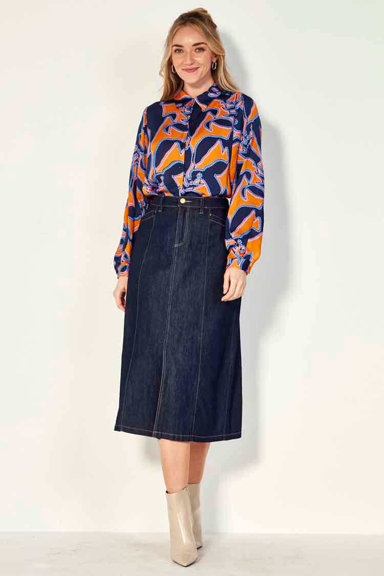 Stevie Skirt in Dark Denim | FINAL SALE