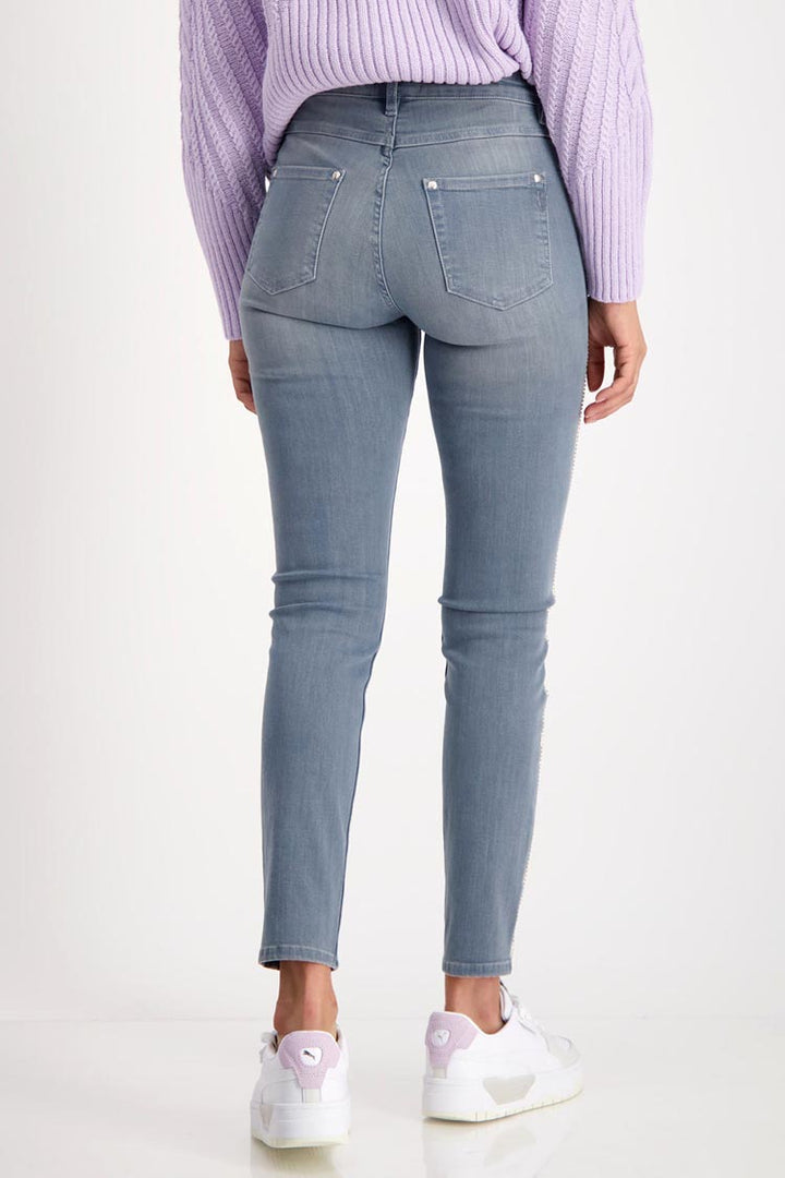 Used Look Jeans w Diamond Stripes | FINAL SALE
