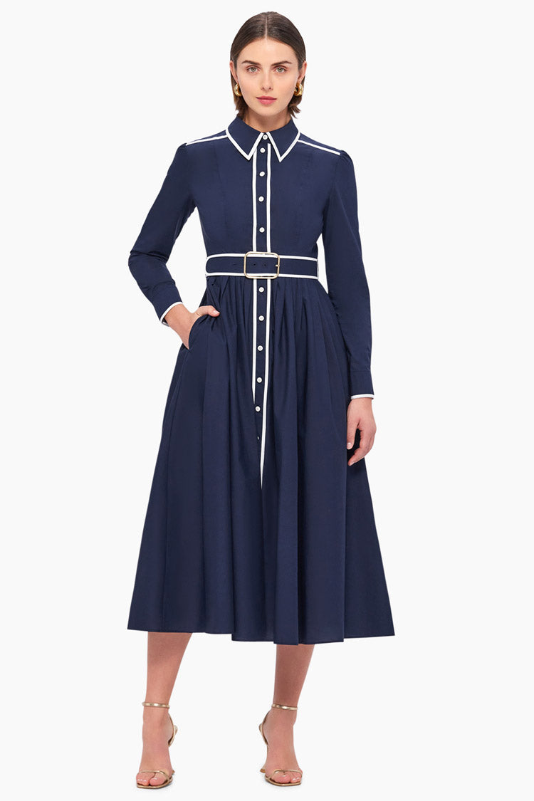 Veronica Shirt Midi Dress - Oxford Blue