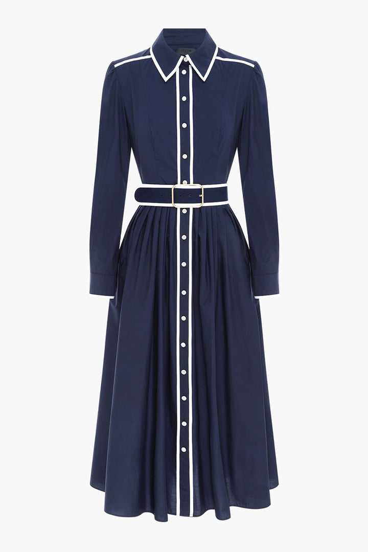 Veronica Shirt Midi Dress - Oxford Blue