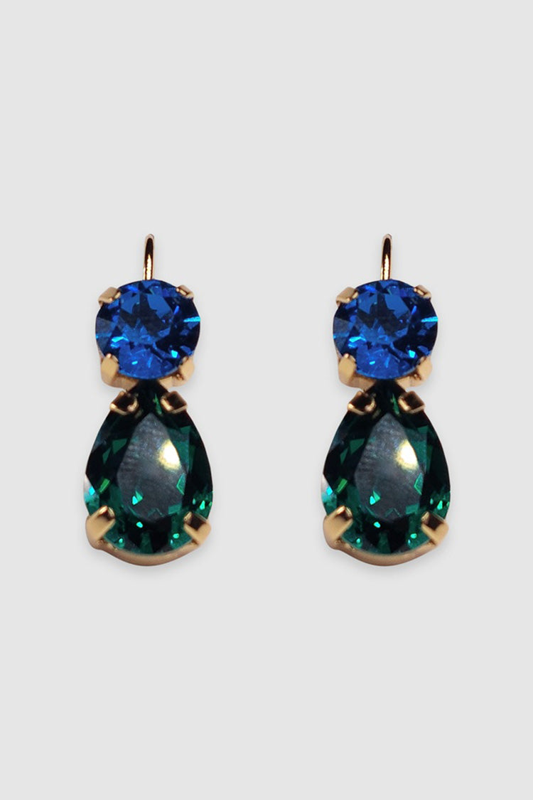 Green sales crystal earrings