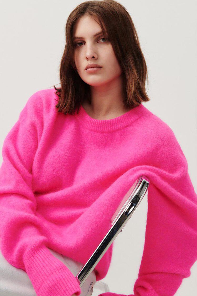 Vitow Loose Sweater in Rose Pink