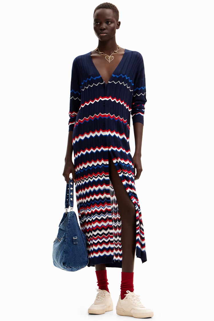 Wave Pleated Long Cardigan by Desigual Frockaholics at Momento Dezigns