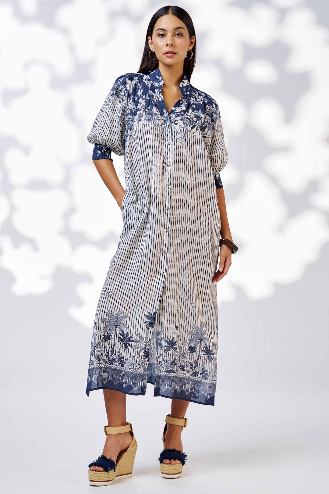 Xanthe Shirt Dress in Indigo