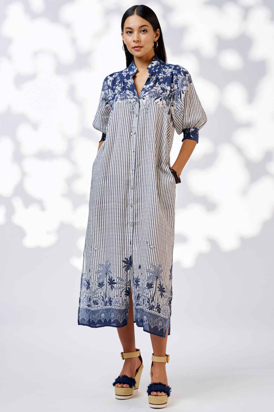 Xanthe Shirt Dress in Indigo