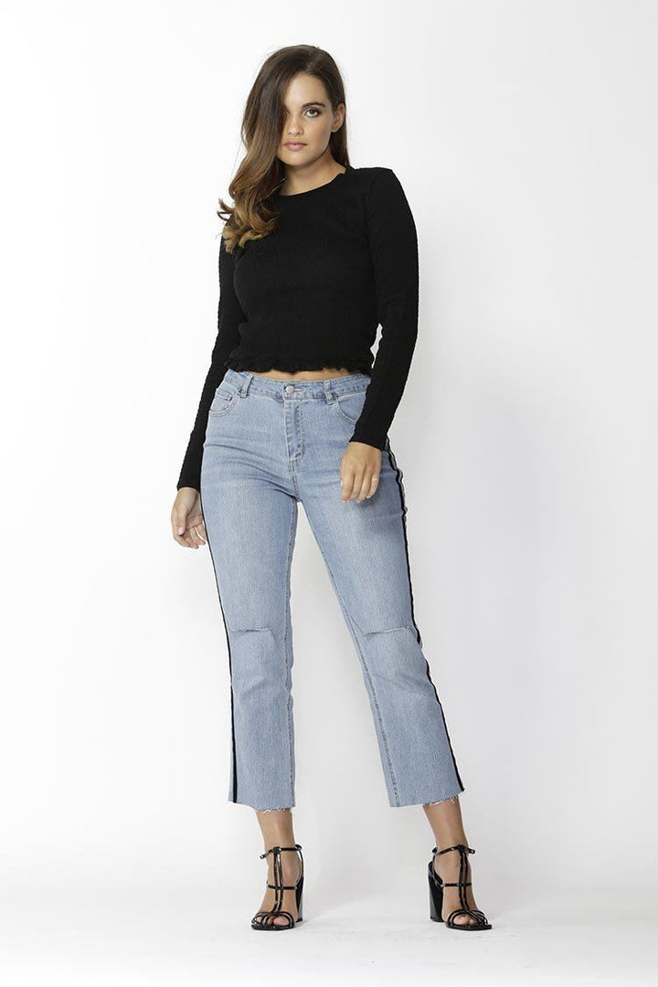 Hunter Velvet Stripe Jean Bottoms SASS