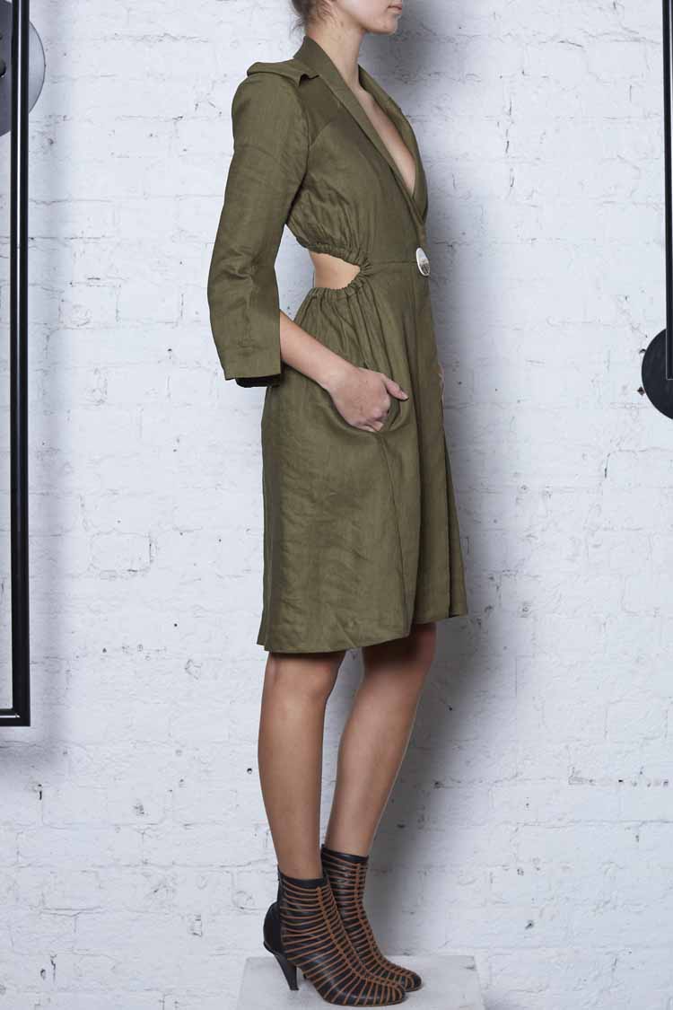 Nature Crusader Jacket Dress in Army Green | FINAL SALE