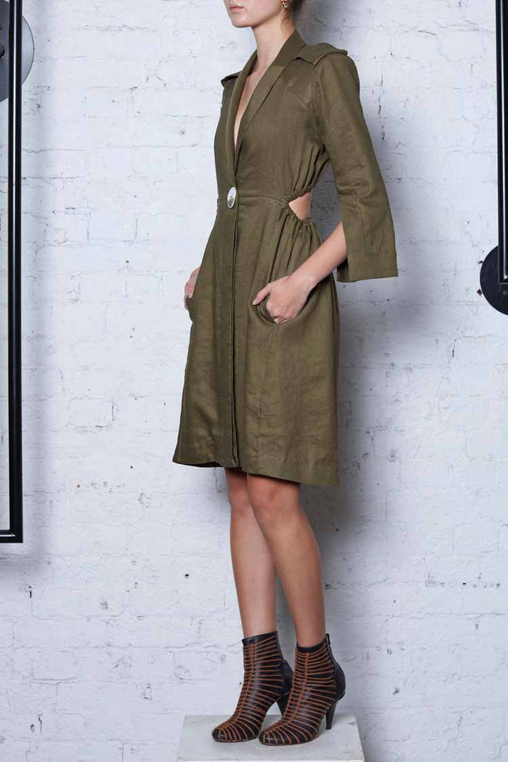 Nature Crusader Jacket Dress in Army Green | FINAL SALE