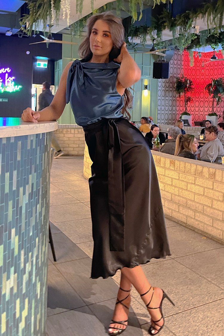 Two-Tone Camilla in Petrol Black by Lucy Laurita – Frockaholics at Momento  Dezigns