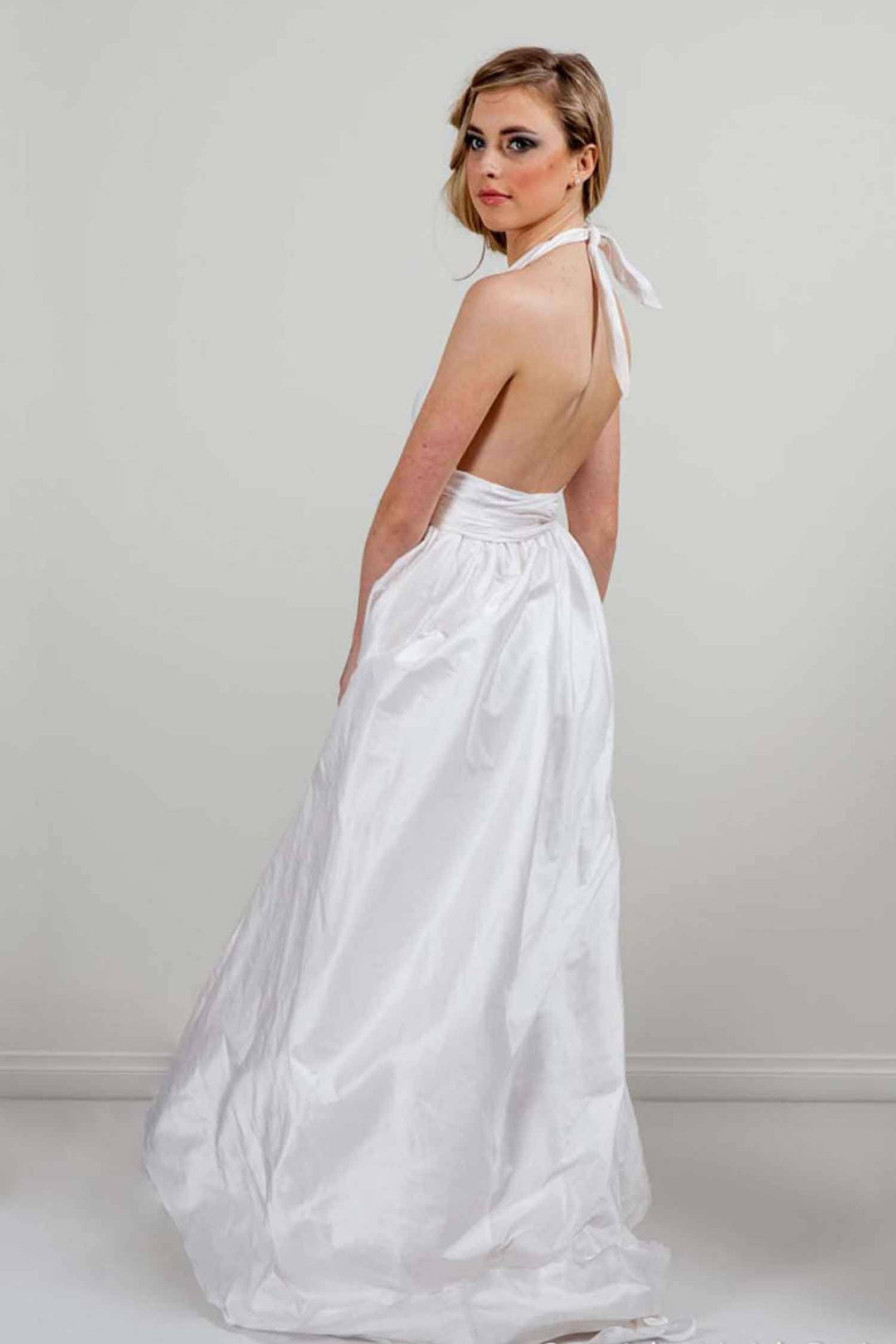 Alida in Ivory | Dupion Silk Dresses Lucy Laurita - Leiela