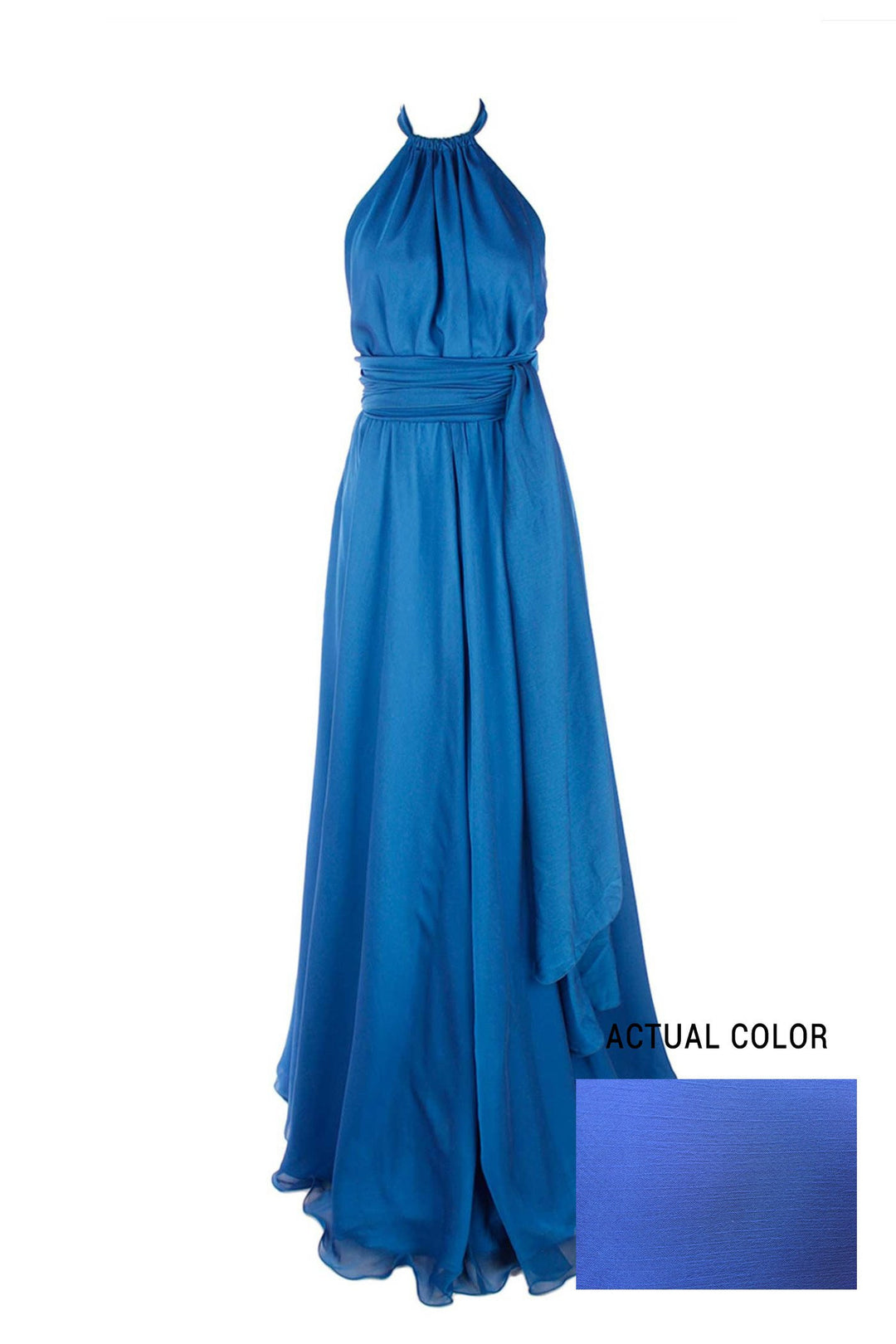 Harlow Gown in Sapphire | Chiffon Dresses Lucy Laurita - Leiela