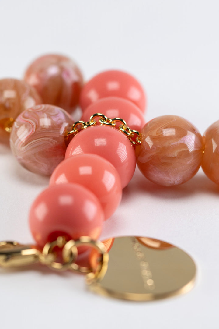 2-Tone Beads Bracelet in Flamingo Peach Marble