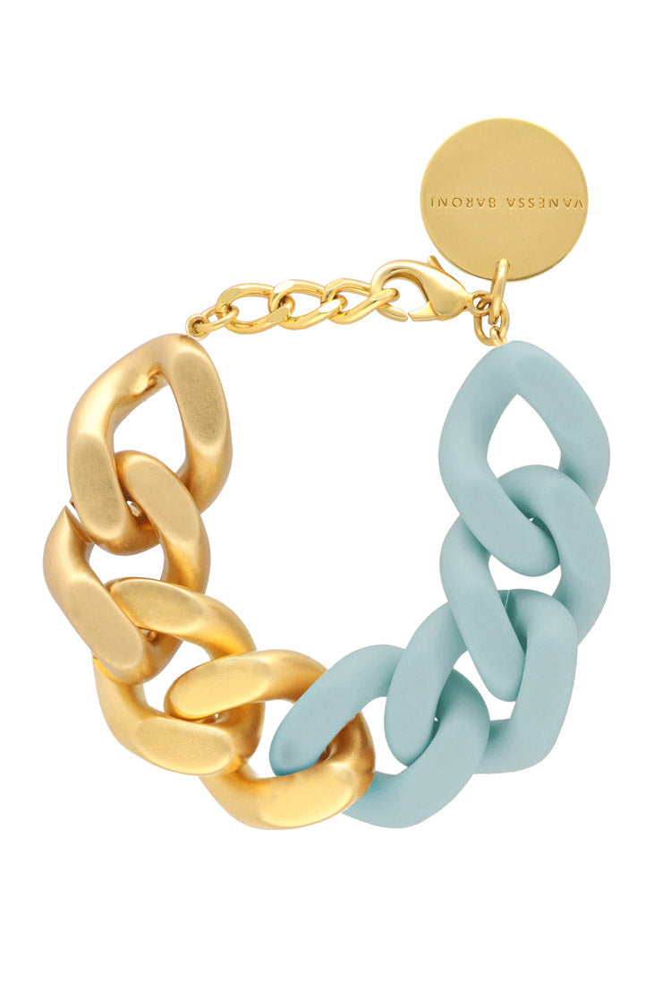 2-Tone Great Bracelet in Gold Matte Baby Blue