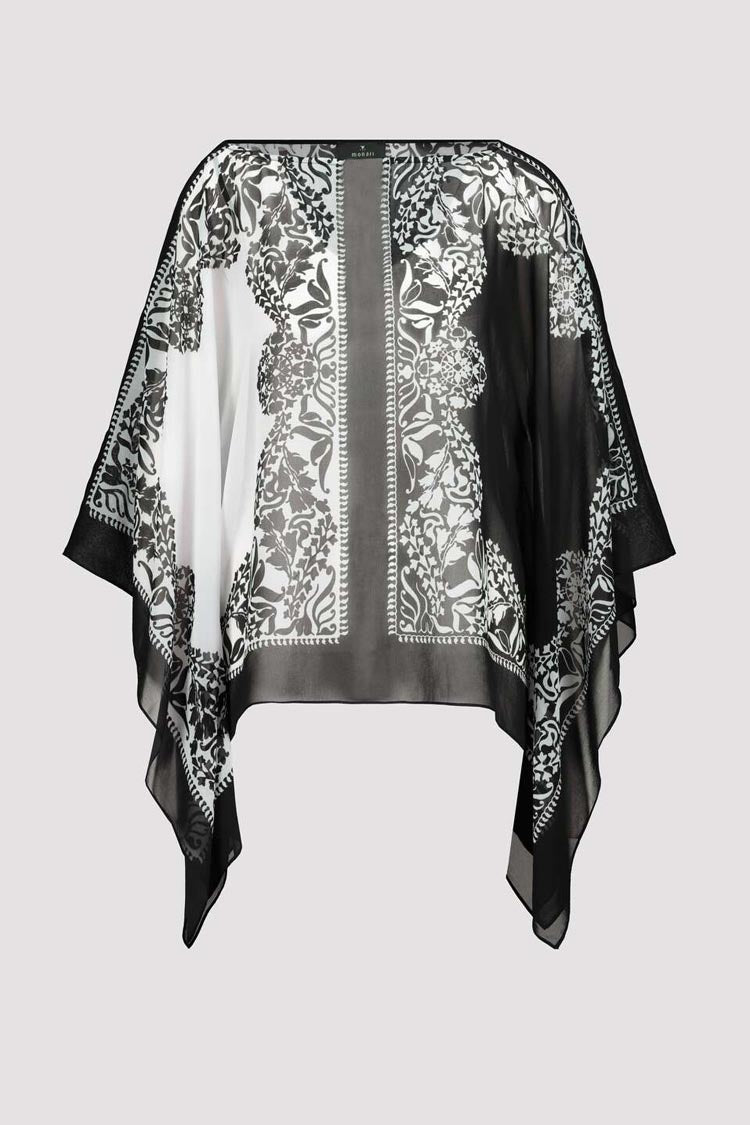 3/4 Sleeve Tunic Blouse in Black White