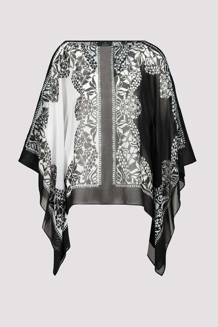 3/4 Sleeve Tunic Blouse in Black White