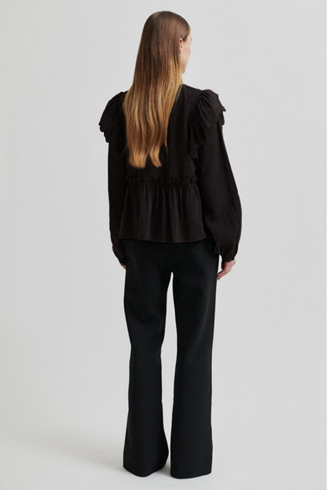 Terra Frill Blouse in Black