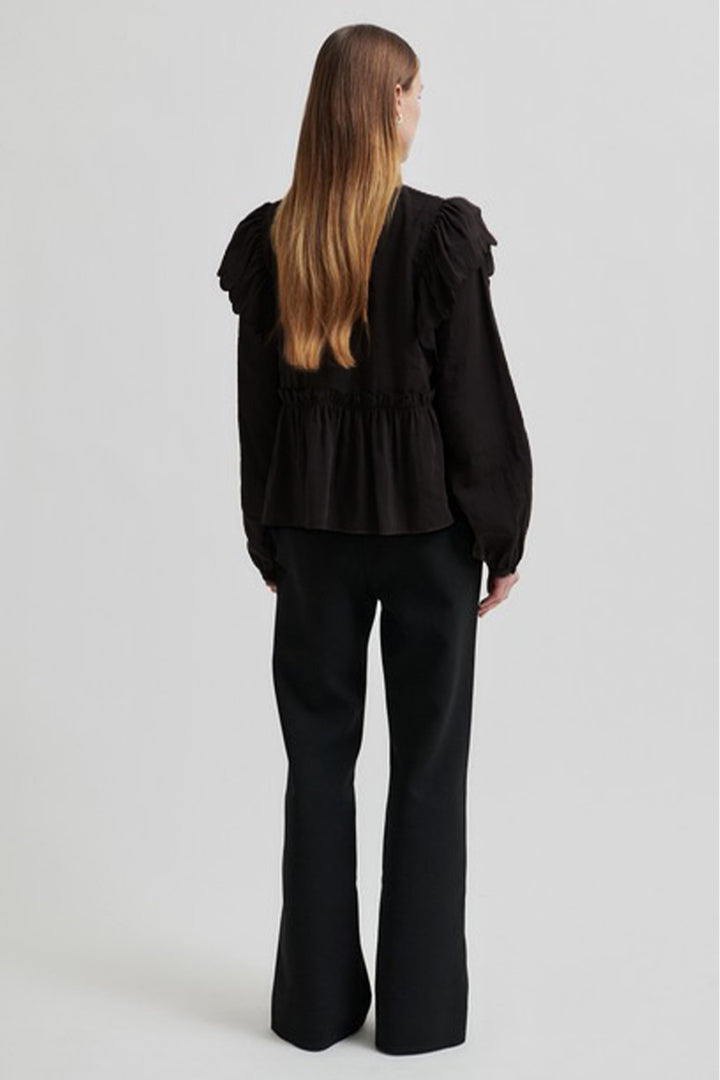 Terra Frill Blouse in Black