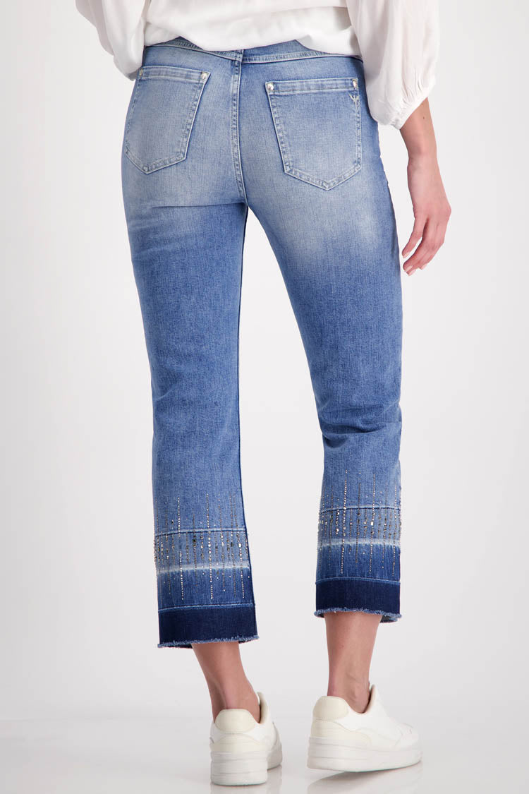 7/8 Bootcut Jeans w Rhinestones