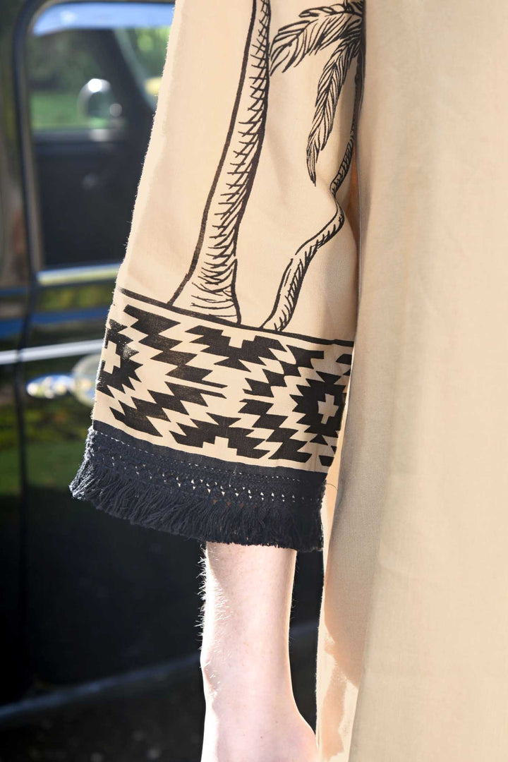 A Palm of State of Mind Dress in Tan