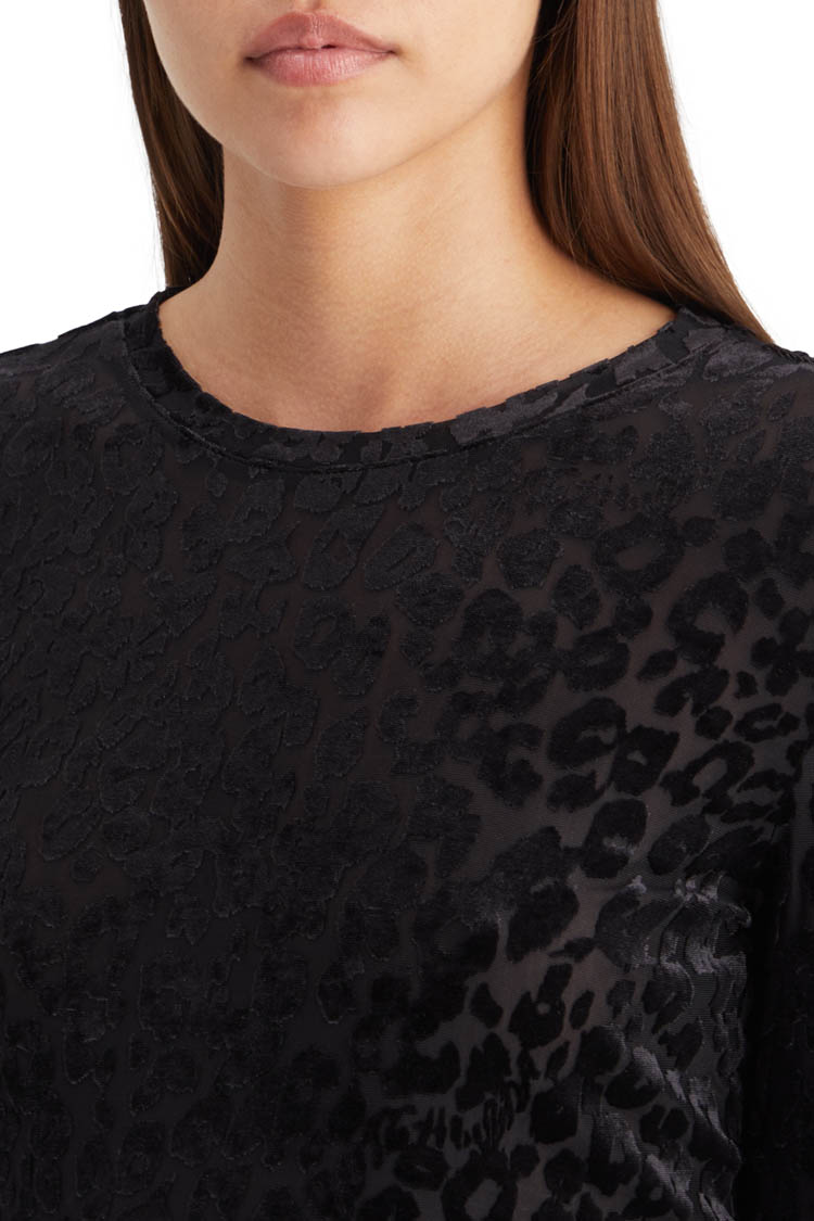 AOP Burnout LS T-Shirt in Poetry Leopard Black