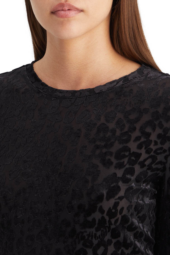 AOP Burnout LS T-Shirt in Poetry Leopard Black