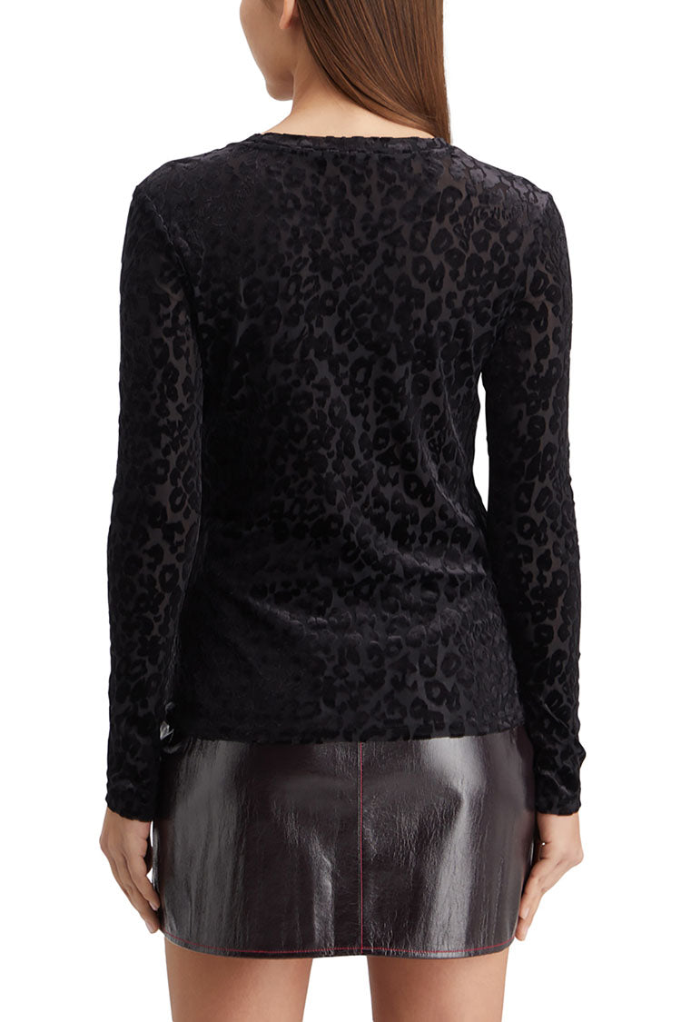 AOP Burnout LS T-Shirt in Poetry Leopard Black