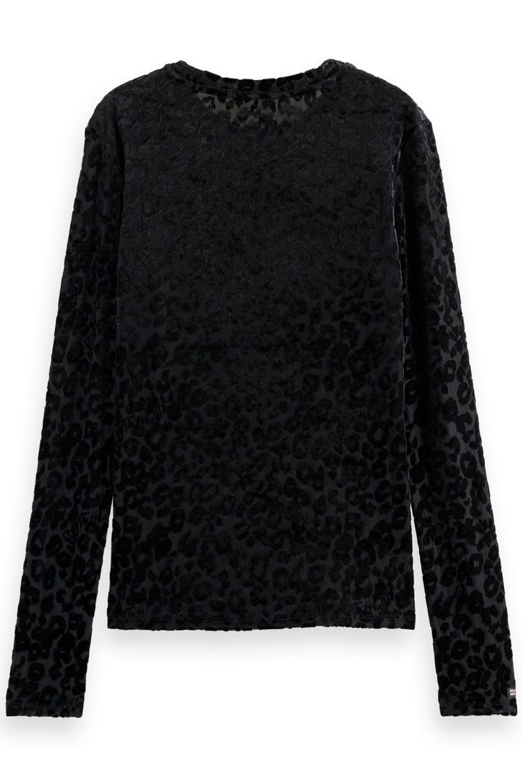 AOP Burnout LS T-Shirt in Poetry Leopard Black