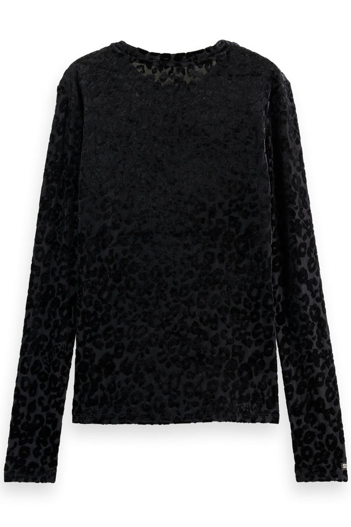 AOP Burnout LS T-Shirt in Poetry Leopard Black