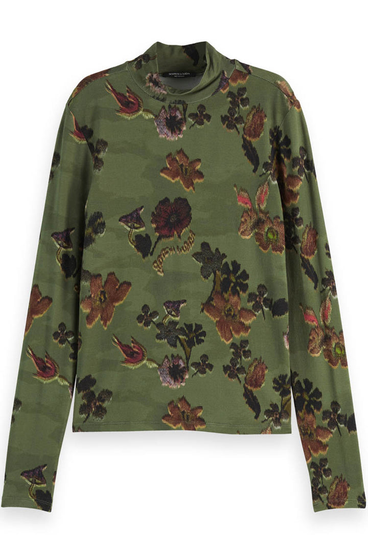 AOP LS T-Shirt in Poetry Tapestry Military