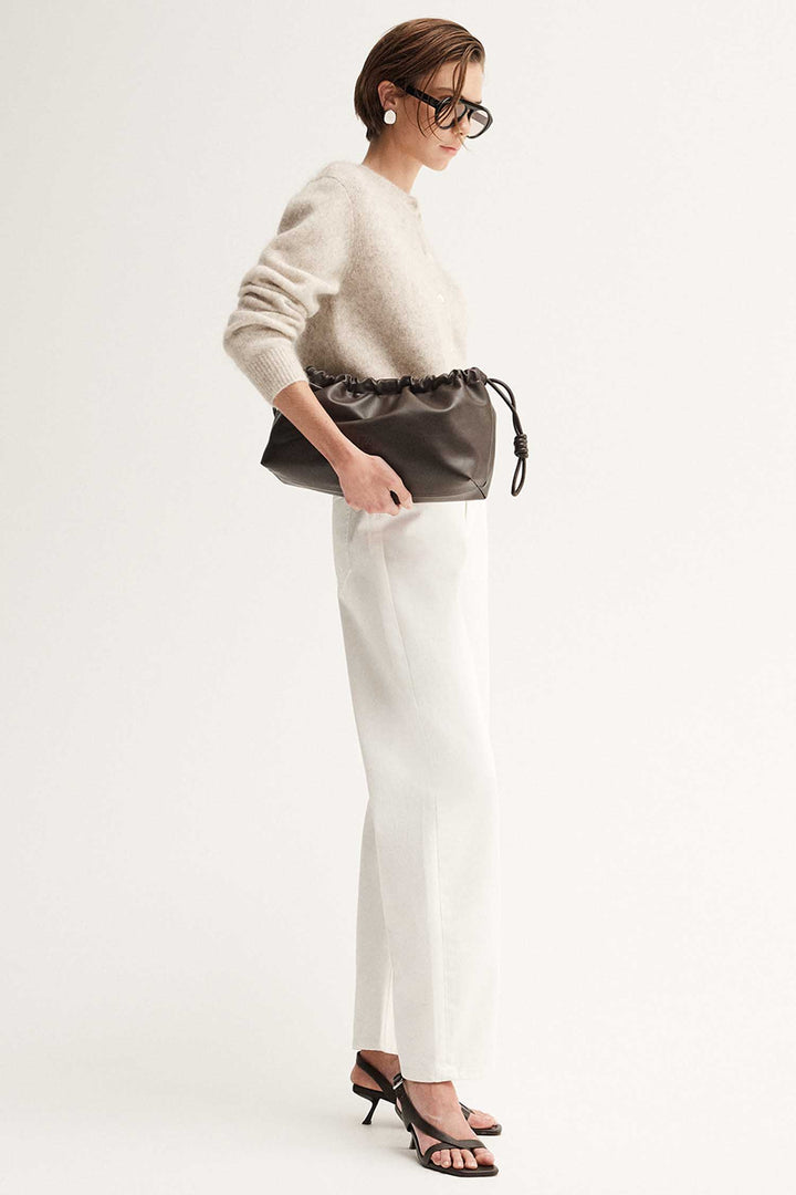 Abigail Knit Cardigan in White Marble