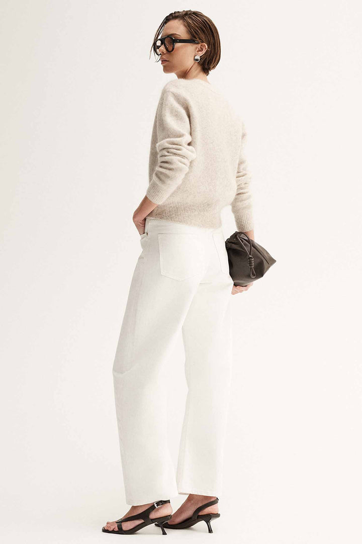 Abigail Knit Cardigan in White Marble