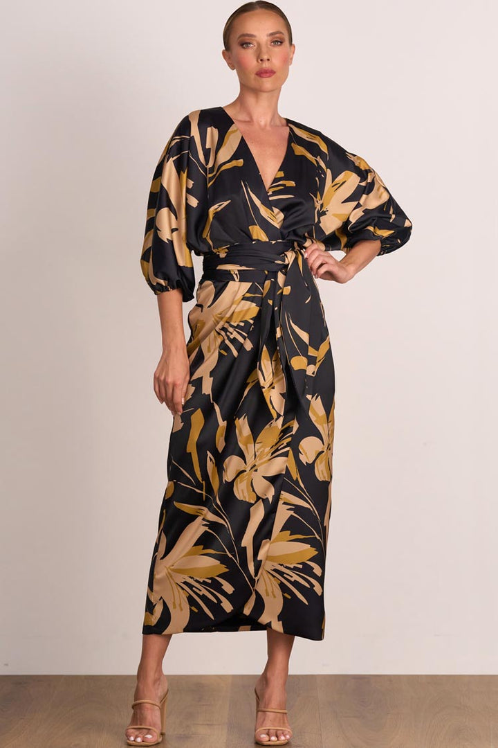 Ablaze Wrap Midi Dress