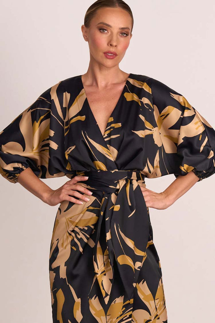 Ablaze Wrap Midi Dress