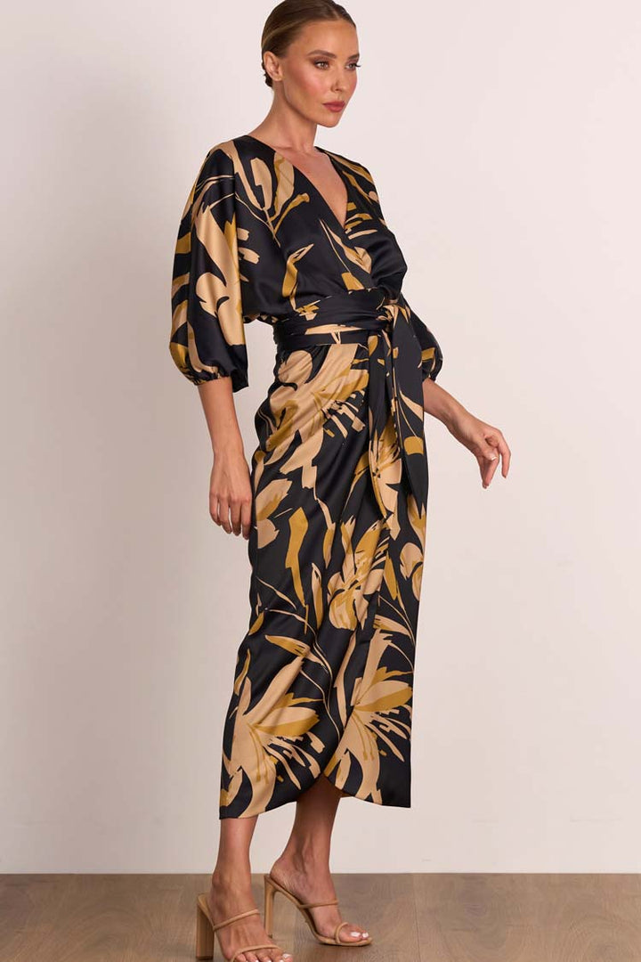 Ablaze Wrap Midi Dress