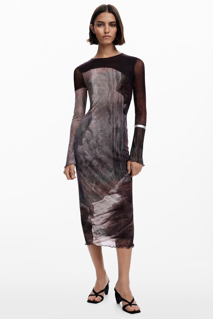 Abyss Lacroix Dress in Marron Oscuro