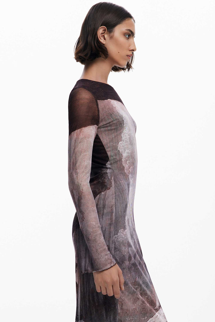 Abyss Lacroix Dress in Marron Oscuro