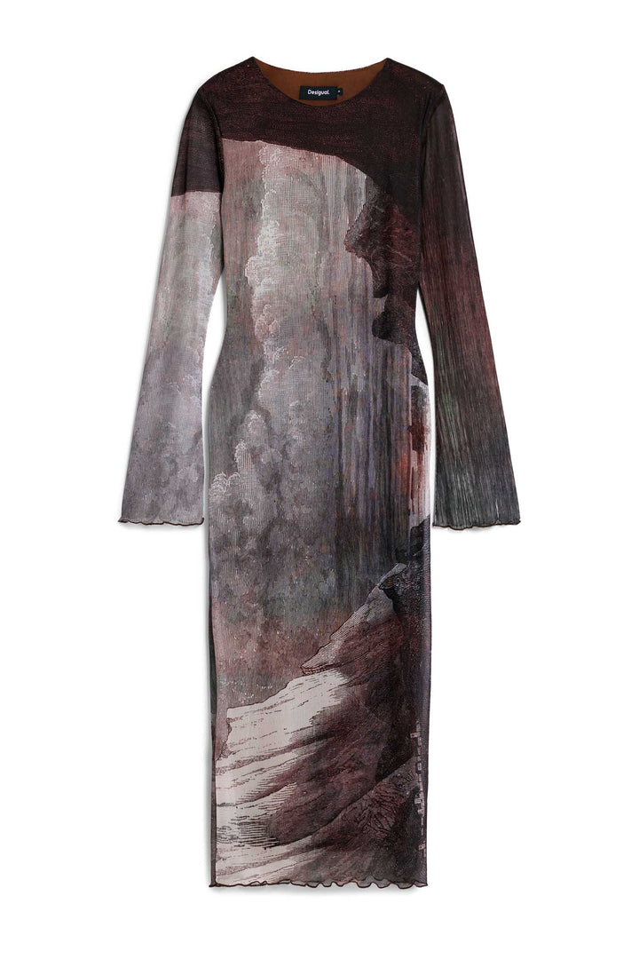 Abyss Lacroix Dress in Marron Oscuro