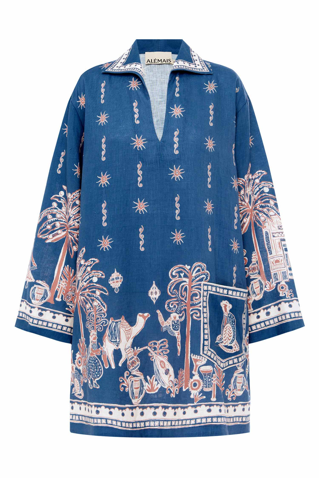 Acacia LS Mini Dress in Blue