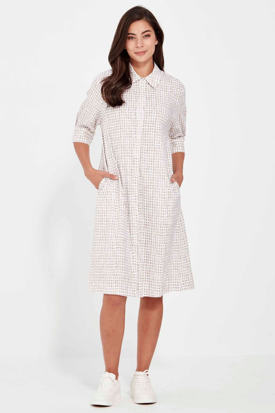 Acrobat Tile Dress in Bark