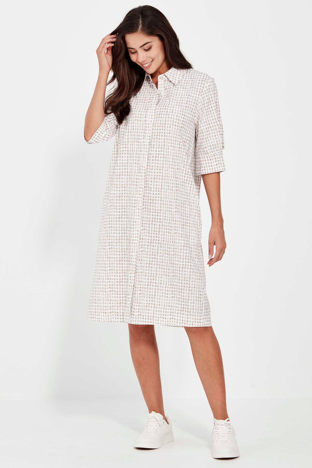 Acrobat Tile Dress in Bark