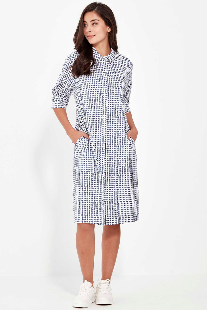 Acrobat Tile Dress in Denim