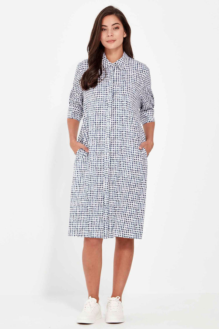 Acrobat Tile Dress in Denim