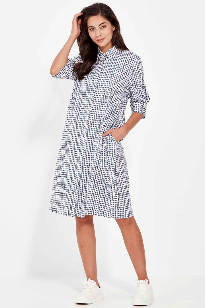 Acrobat Tile Dress in Denim