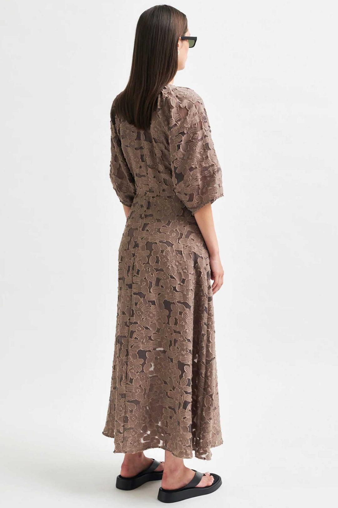 Agatha Fitted Maxi Dress in Fossil